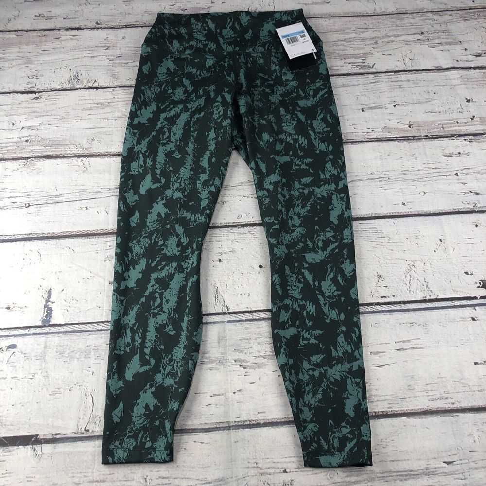 Nike One Printed High‎ Rise 7/8 Leggings Womens Medium FZ3229-338 Green Pattern - Picture 7 of 8